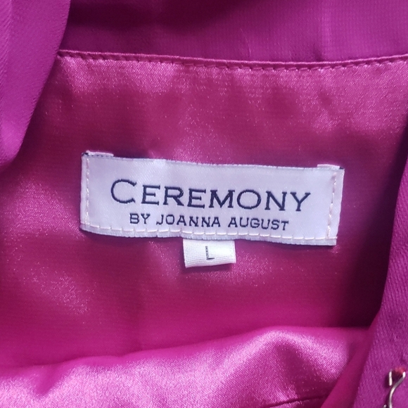 Ceremony by Joanna August Chiffon Wrap Dress SzL - Picture 6 of 7